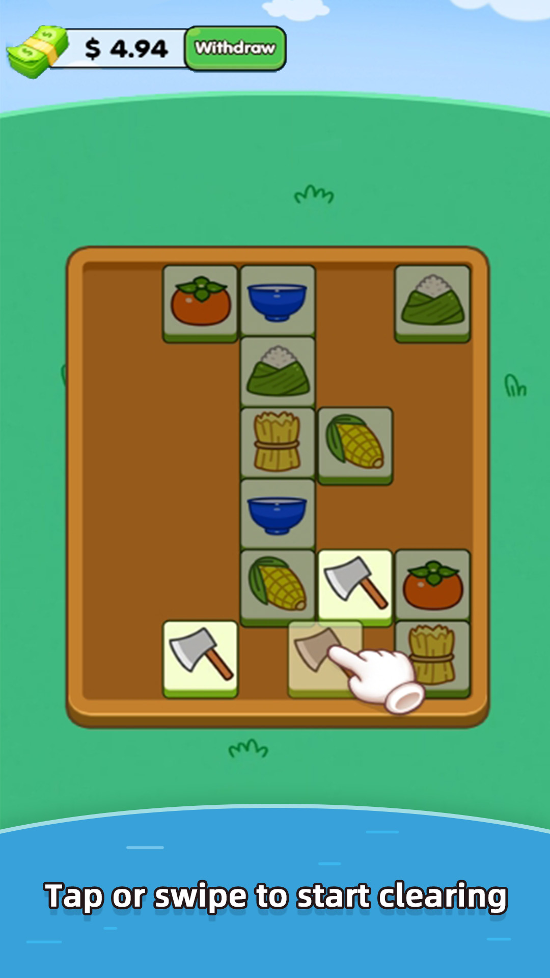 Link Tile Journey game screenshot showing tile matching gameplay